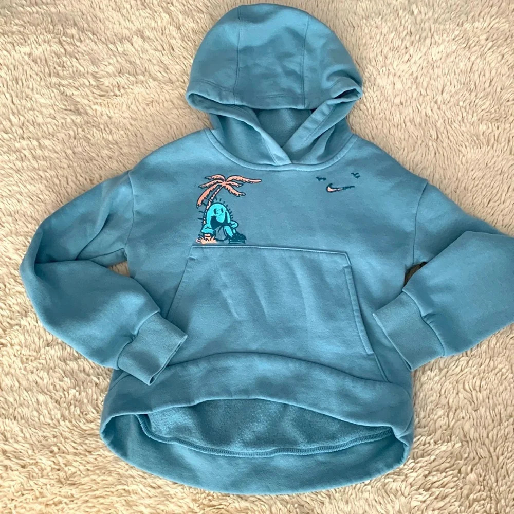 NIKE EUC GIRLS sun club hoodie sweatshirt blue small